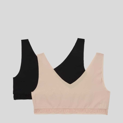 Multicolor Karl Lagerfeld Ultra-light Karl Logo Bralette - 2 Pack Women's Underwear | USA64LQDB