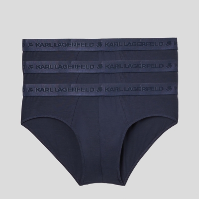 Navy Karl Lagerfeld Premium Karl Logo Brief – 3 Pack Men's Underwear | USA92PKTQ