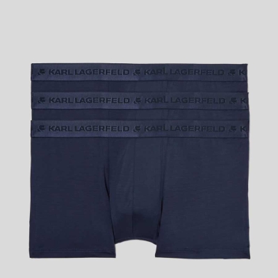 Navy Karl Lagerfeld Premium Karl Logo Trunks – 3 Pack Men's Underwear | USA09BJPF