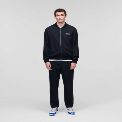 Navy Karl Lagerfeld Zip-up Men's Bomber Jackets | USA76XRON