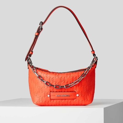 Orange Karl Lagerfeld K/Kushion Monogram-embossed Women's Baguette Bag | USA65ZCGW