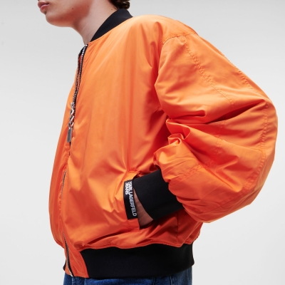 Orange Karl Lagerfeld Klj Men's Bomber Jackets | USA27MCJA