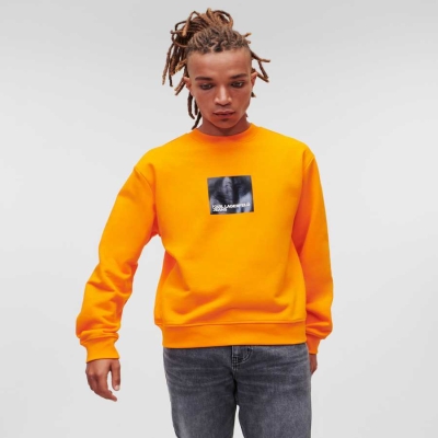 Orange Karl Lagerfeld Klj Men's Sweatshirts | USA39CZXN