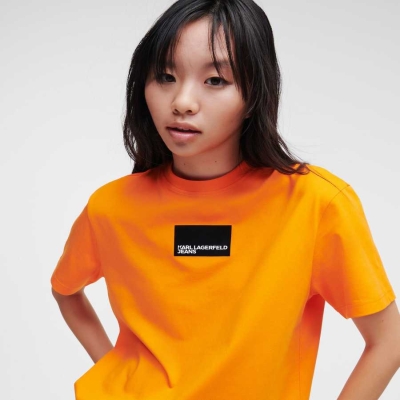 Orange Karl Lagerfeld Klj Short-sleeved Women's T-Shirts | USA02LEYR