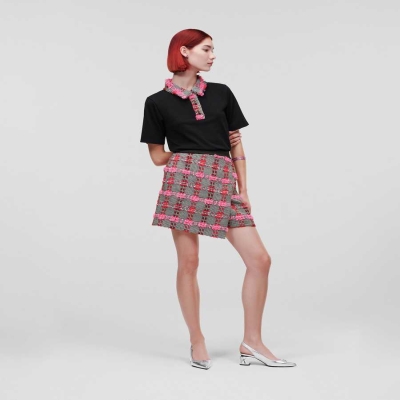 Pink Karl Lagerfeld BOUCLÉ Mini Women's Skirts | USA87NSRX