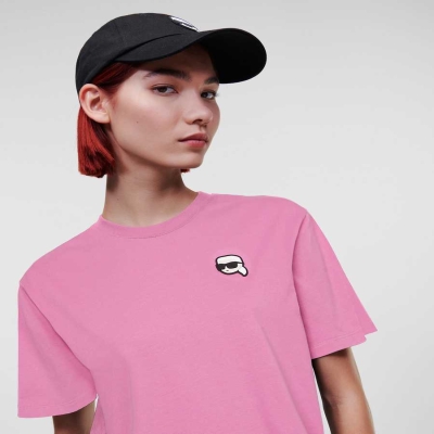 Pink Karl Lagerfeld Ikonik 2.0 Oversized Women's T-Shirts | USA20DGOU