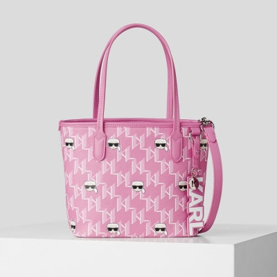 Pink Multicolor Karl Lagerfeld K/Ikonik Monogram Small All-over-print Women's Tote Bags | USA14YXGO