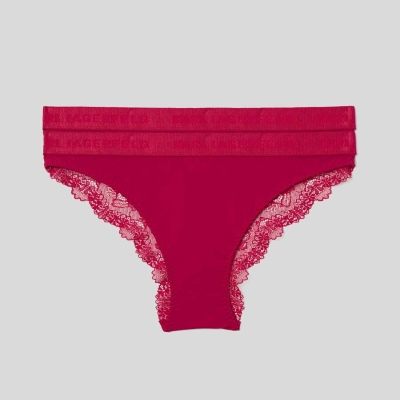 Red Karl Lagerfeld Lace Briefs - 2 Pack Women's Underwear | USA85ULFO