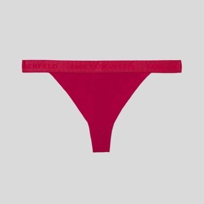 Red Karl Lagerfeld Lace Thong Women's Underwear | USA82ZTKG