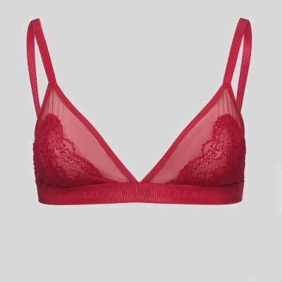 Red Karl Lagerfeld Lace Triangle Bra Women's Underwear | USA23AGQH