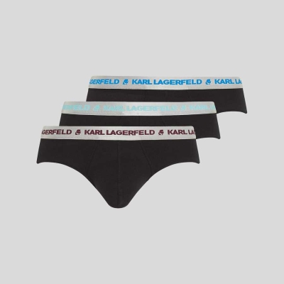 Silver Karl Lagerfeld Metallic Logo Briefs – 3 Pack Men's Underwear | USA84HKJR