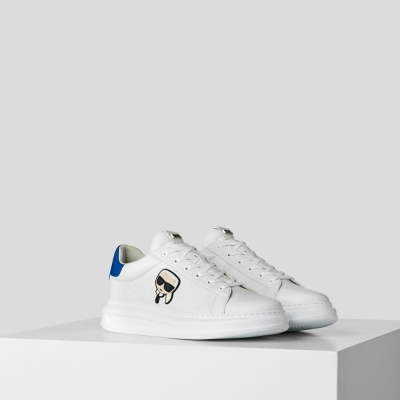 White / Blue Karl Lagerfeld K/Ikonik Kapri Men's Sneakers | USA75PLIY