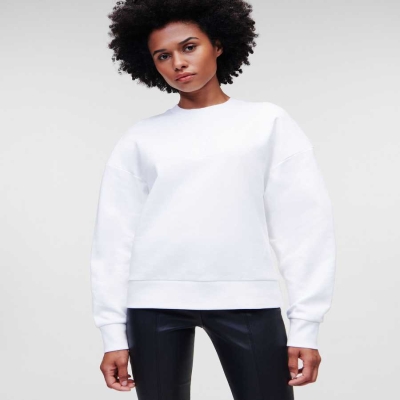 White Karl Lagerfeld Athleisure Women's Sweatshirts | USA26VJIU