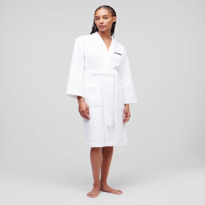 White Karl Lagerfeld Ikonik 2.0 Bathrobe Women's Loungewear | USA40LQHK