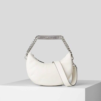 White Karl Lagerfeld K/Id Half-moon Women's Shoulder Bags | USA26RJAN