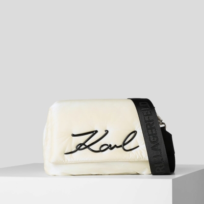 White Karl Lagerfeld K/Signature Soft Women's Shoulder Bags | USA57ITDK