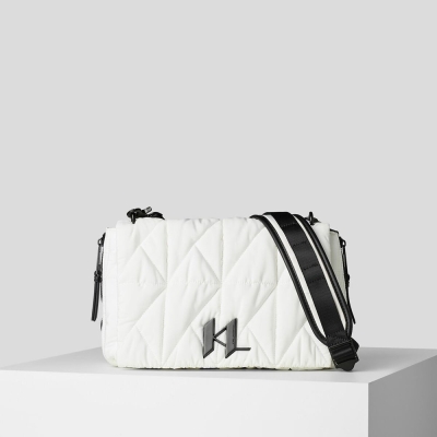 White Karl Lagerfeld K/Studio Nylon Women's Shoulder Bags | USA46XSET