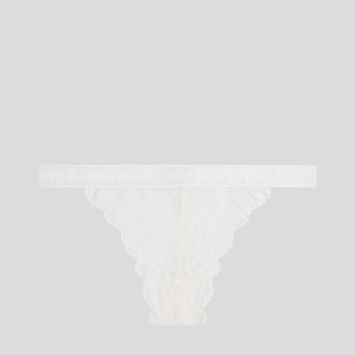 White Karl Lagerfeld Lace Brazilian Briefs Women's Underwear | USA37EOTU