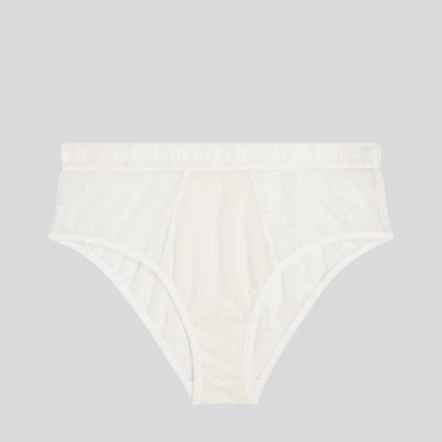 White Karl Lagerfeld Lace Culottes Women's Underwear | USA89EOVZ