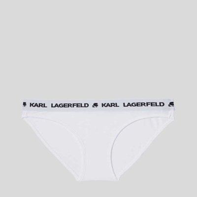 White Karl Lagerfeld Logo Briefs Women's Underwear | USA81MLXU