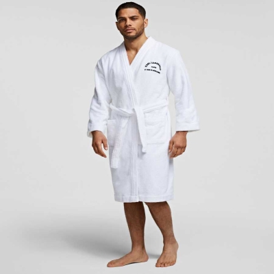 White Karl Lagerfeld Rue St-guillaume Bathrobe Men's Loungewear | USA12SEJY