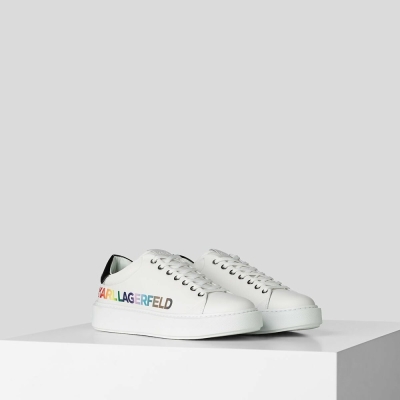 White / Multicolor Karl Lagerfeld K/Love Maxi Kup Injekt Logo Men's Sneakers | USA59VUQT