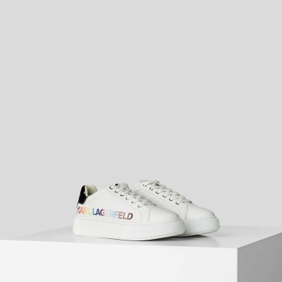 White / Multicolor Karl Lagerfeld K/Love Maxi Kup Logo Women's Sneakers | USA61CHKB