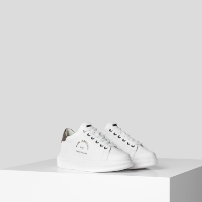 White / Silver Karl Lagerfeld Rue St-guillaume Logo Kapri Women's Sneakers | USA10JTKG