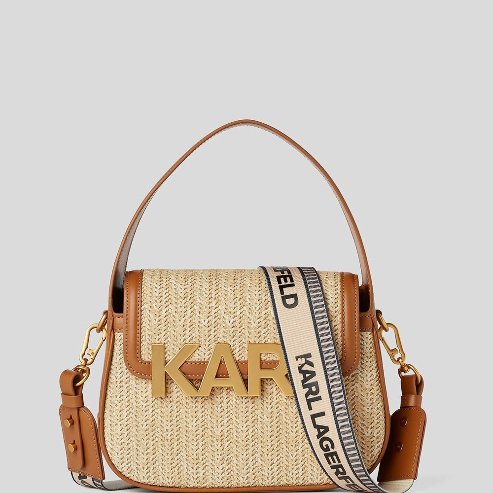 Beige Karl Lagerfeld K/Letters Woven - Online Exclusive Women's Crossbody Bags | USA90EHDS