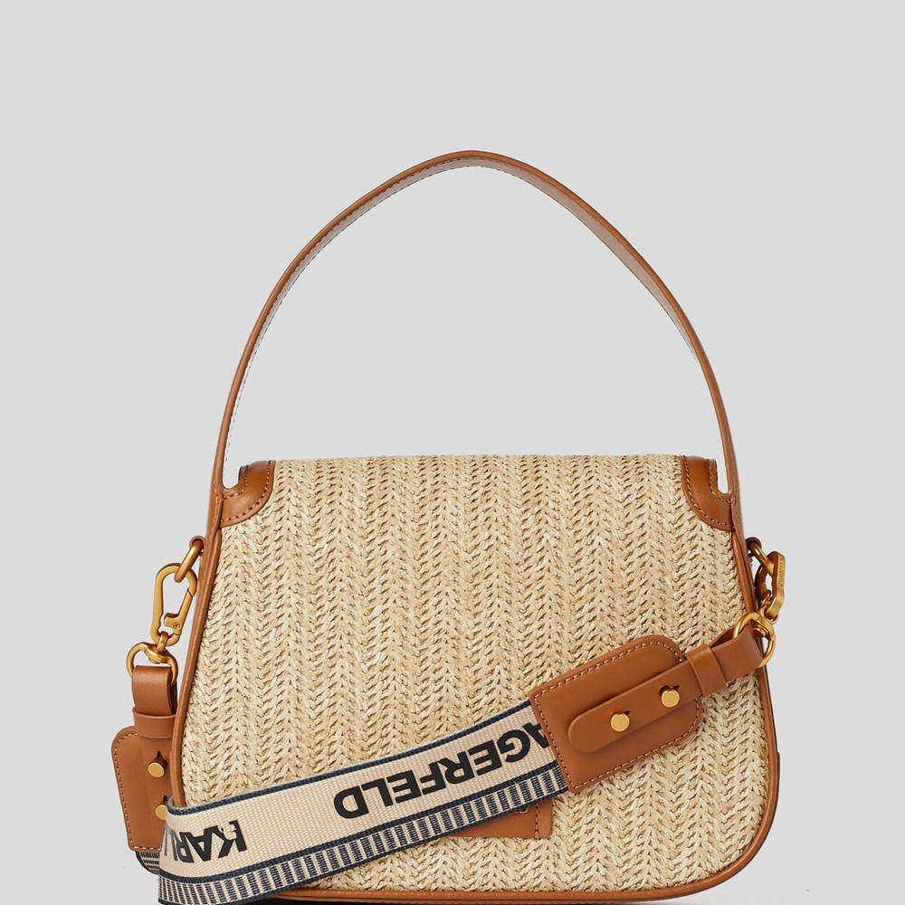 Beige Karl Lagerfeld K/Letters Woven - Online Exclusive Women's Crossbody Bags | USA90EHDS