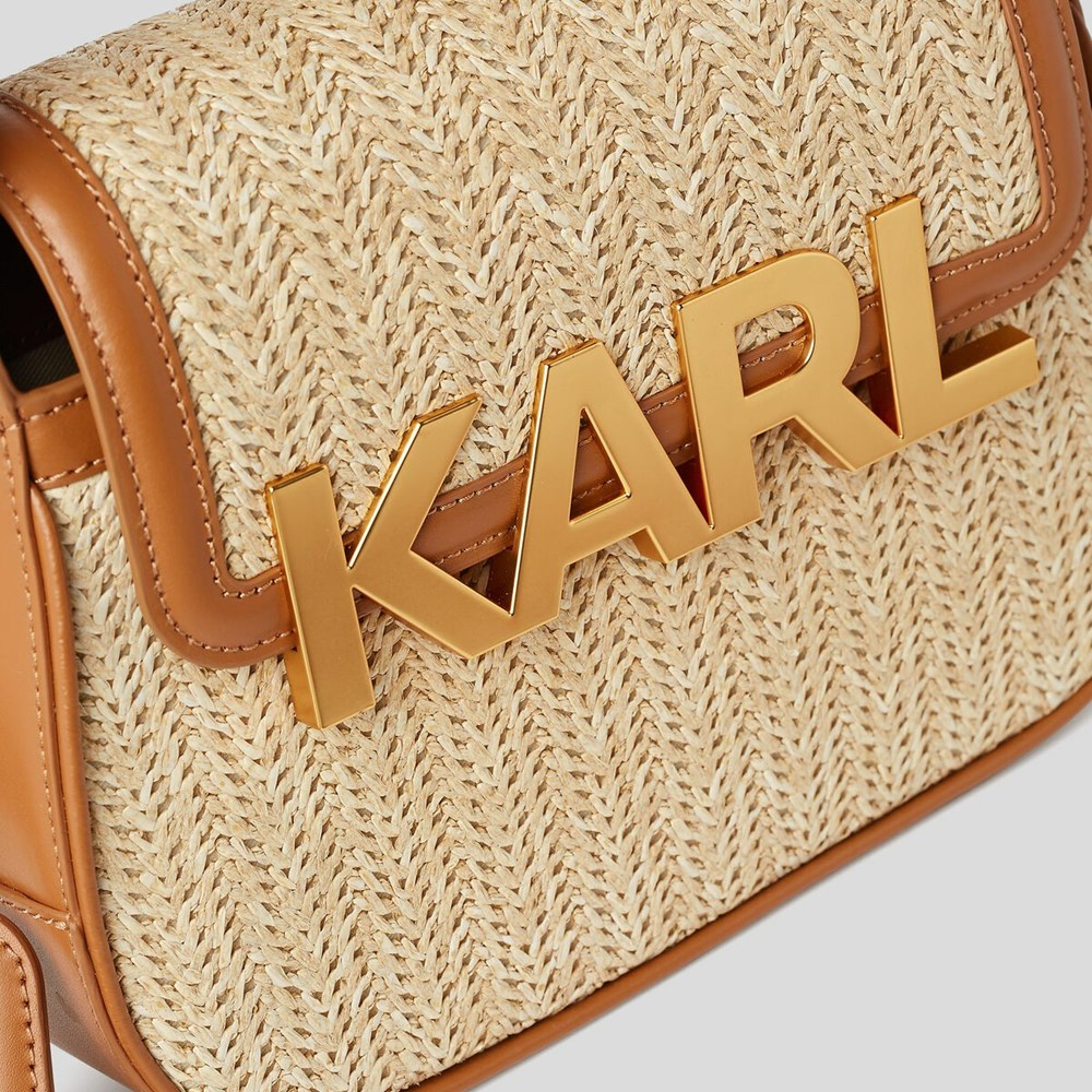 Beige Karl Lagerfeld K/Letters Woven - Online Exclusive Women's Crossbody Bags | USA90EHDS