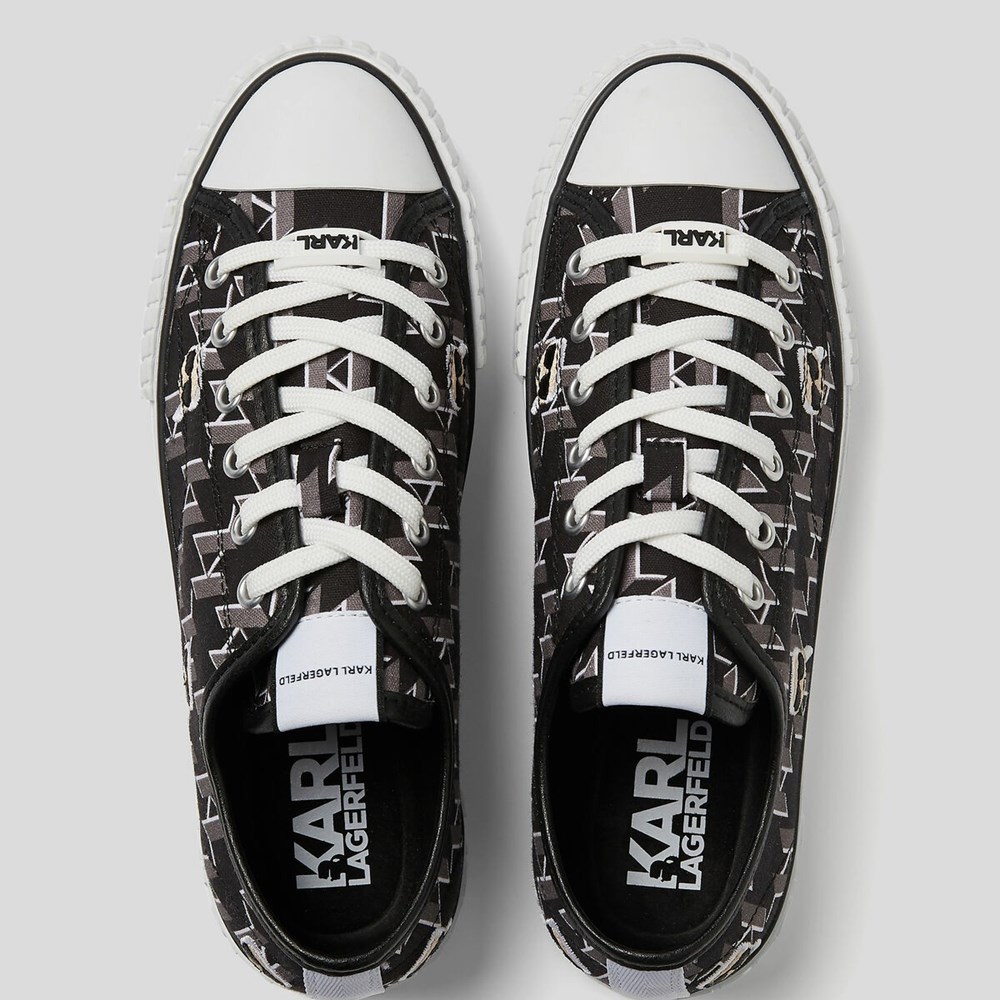 Black / Grey Karl Lagerfeld Kampus Max Multikonic Women's Sneakers | USA76CWYQ