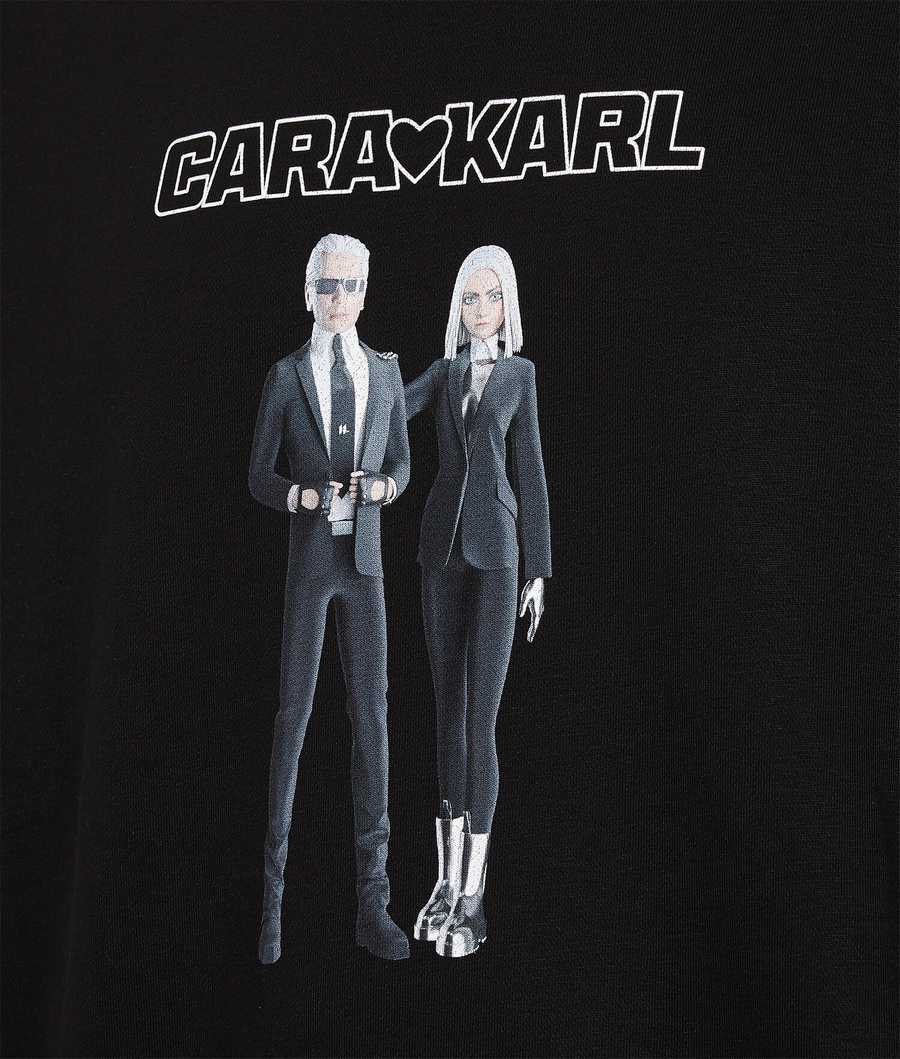 Black Karl Lagerfeld Cara Loves Karl Avatar Men's Sweatshirts | USA23KYNI