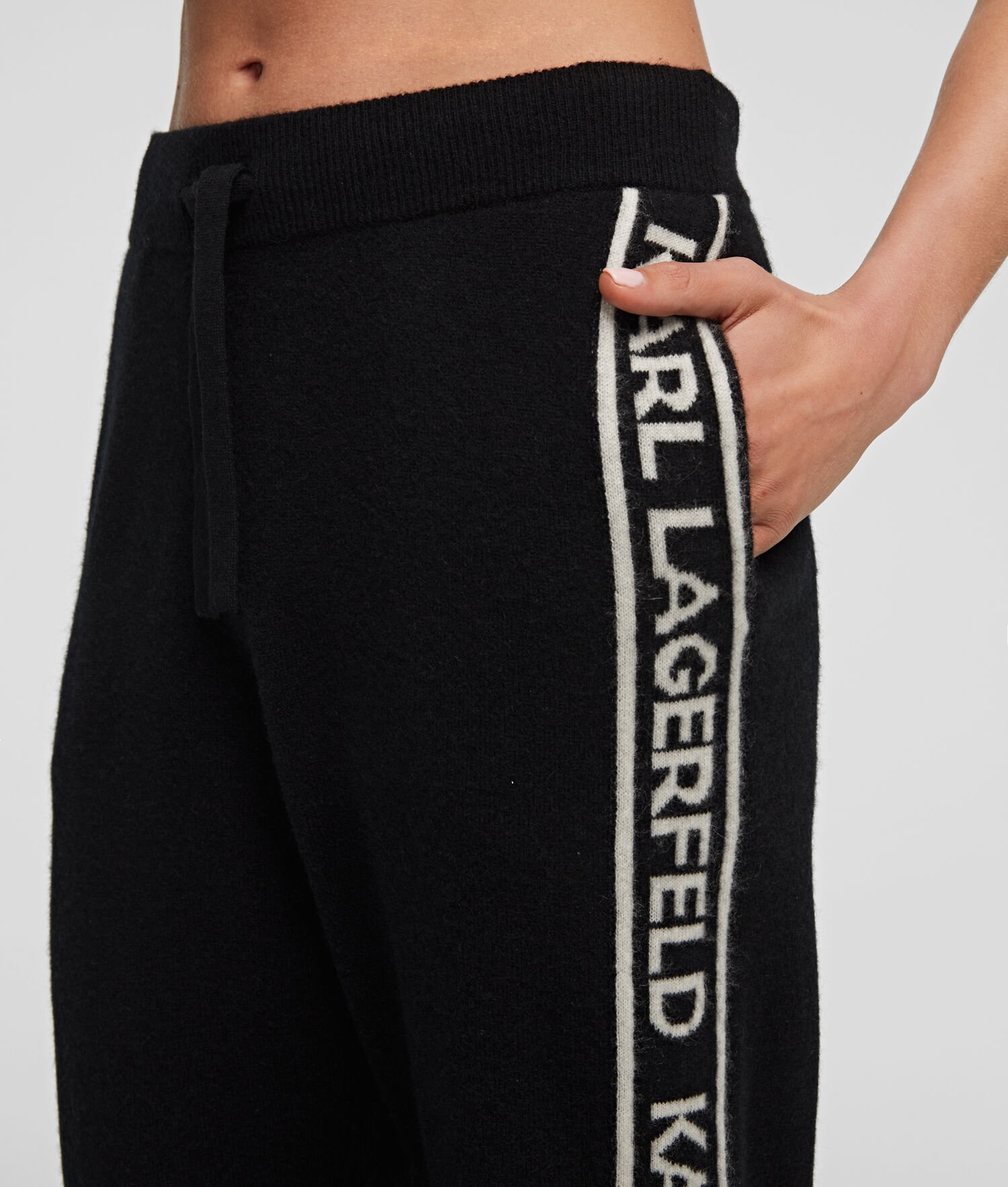 Black Karl Lagerfeld Cashmere Sweatpants Women's Loungewear | USA16MHXR