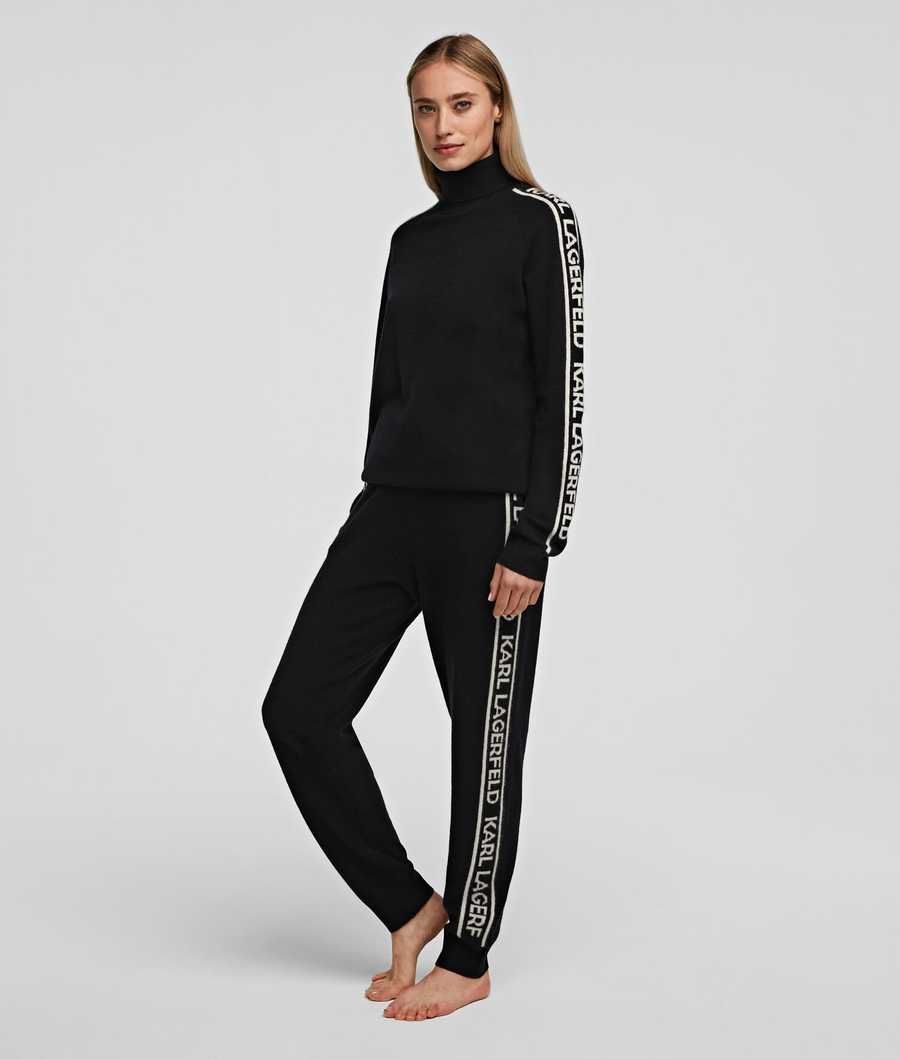 Black Karl Lagerfeld Cashmere Sweatpants Women\'s Loungewear | USA16MHXR