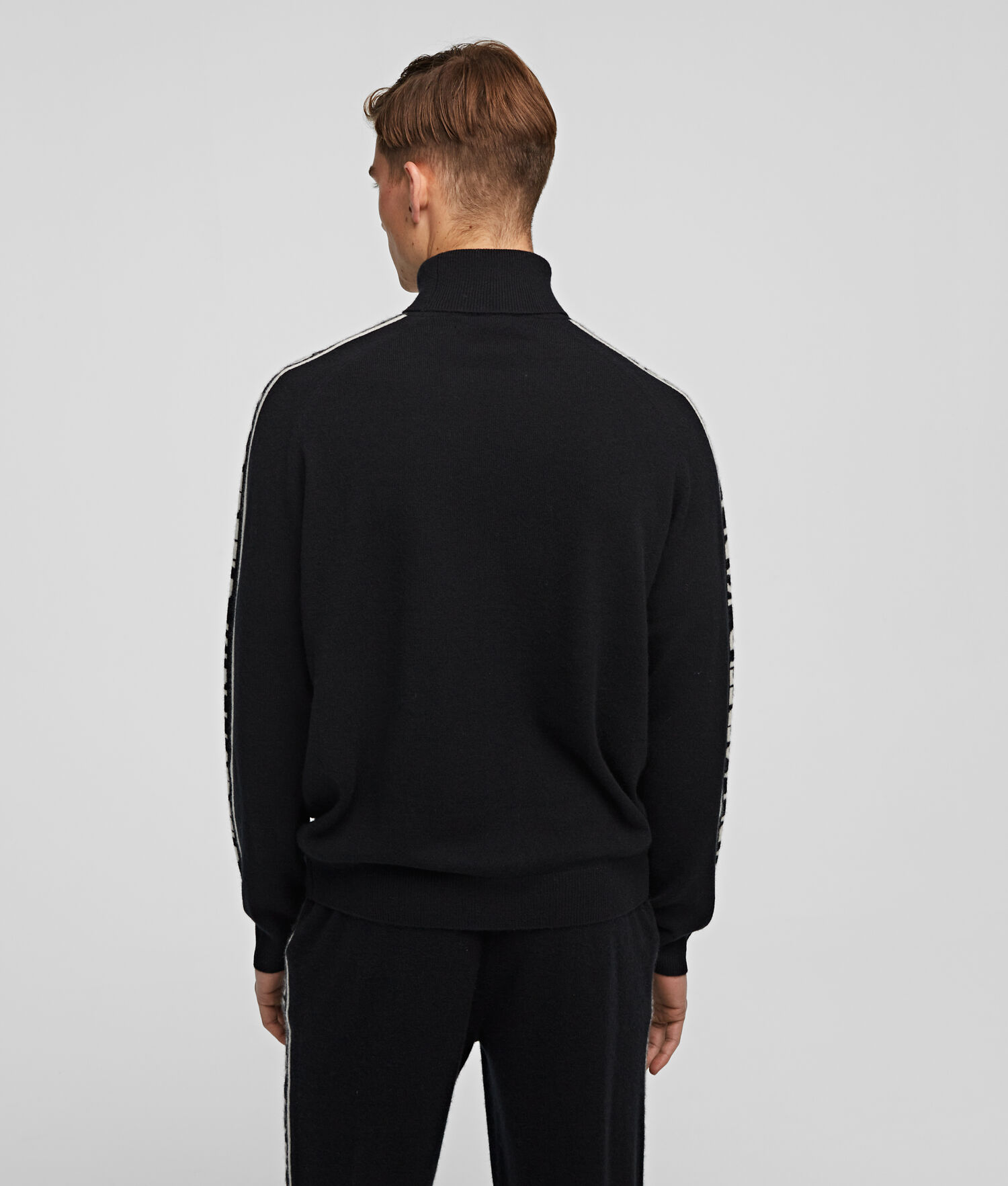 Black Karl Lagerfeld Cashmere Turtleneck Sweater Men's Loungewear | USA29SPBC