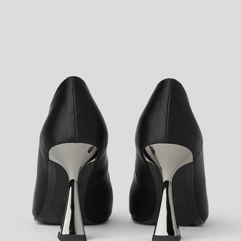 Black Karl Lagerfeld Debut Brooch Court Shoes Women's High Heels | USA56CPOD