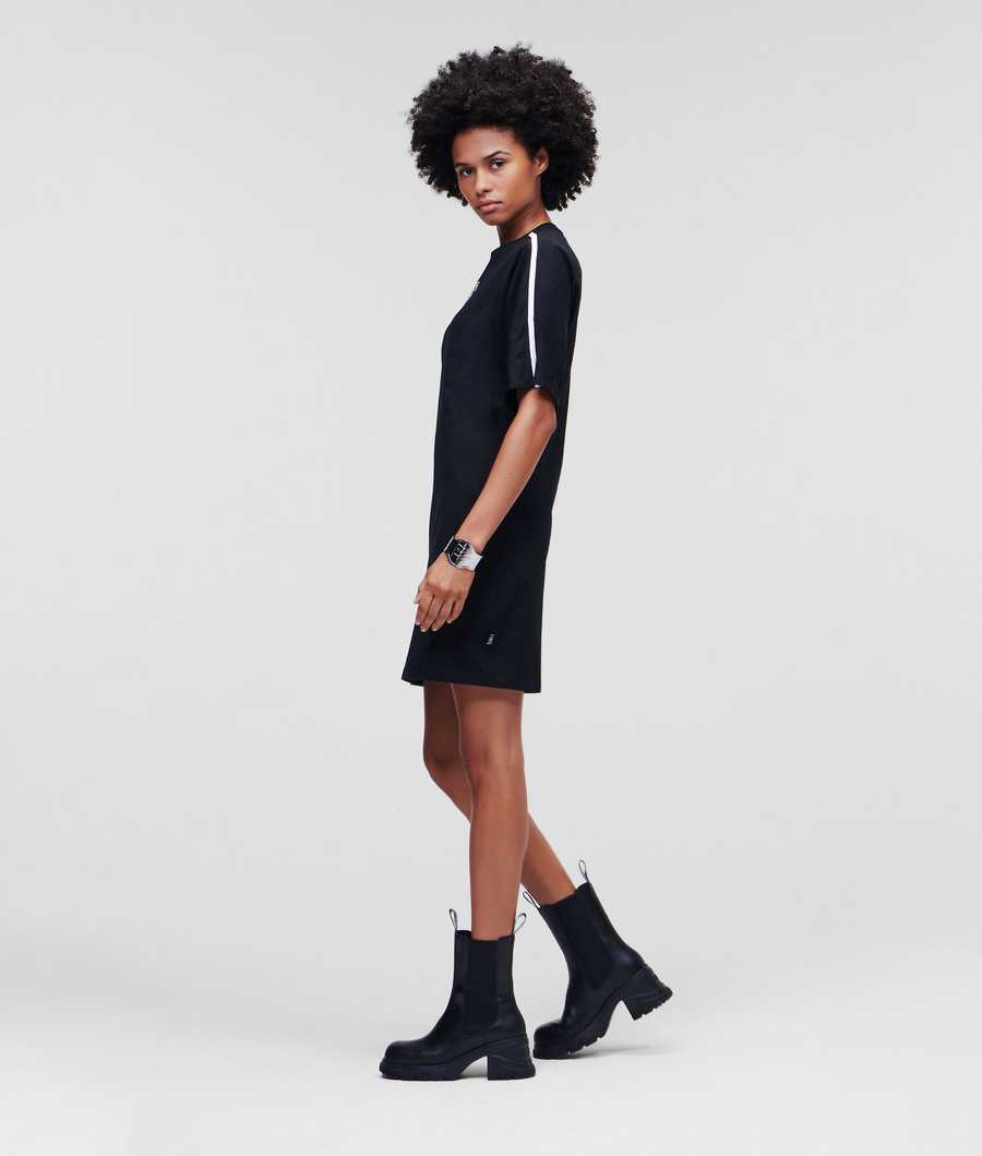 Black Karl Lagerfeld Fitted Women's Dresses | USA32KGJA