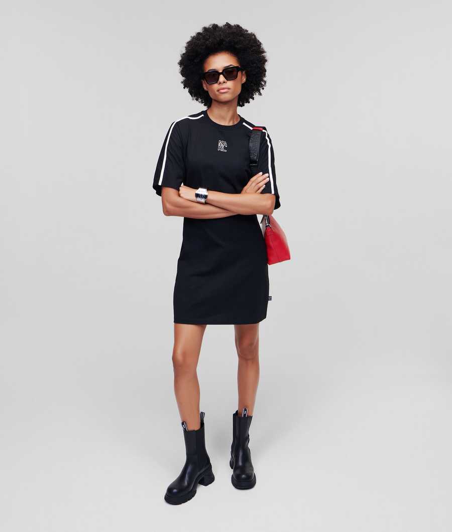 Black Karl Lagerfeld Fitted Women's Dresses | USA32KGJA