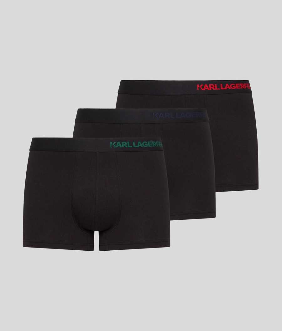 Black Karl Lagerfeld Hip Logo Trunk – 3 Pack Men's Underwear | USA54BTGP