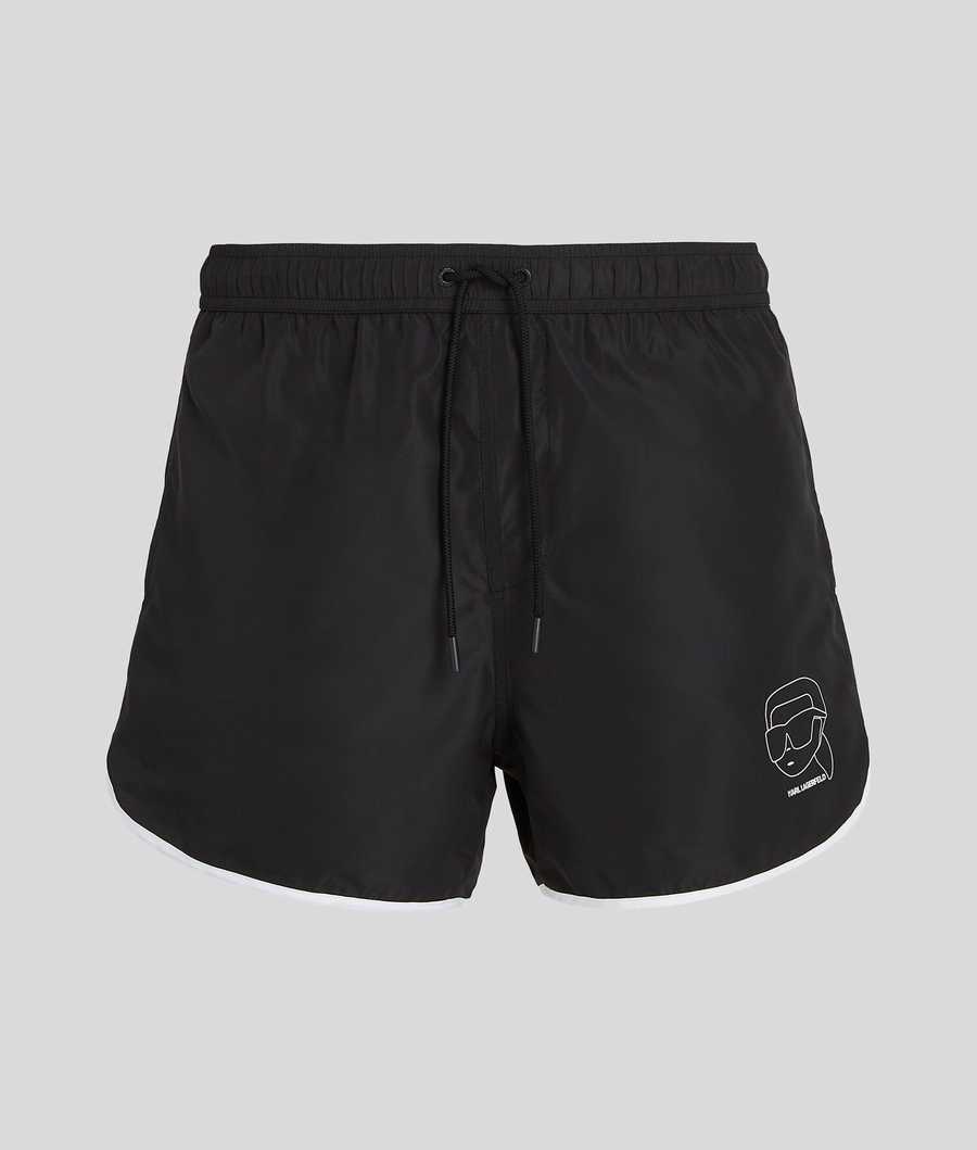 Black Karl Lagerfeld Ikonik 2.0 Board Shorts Men's Beachwear | USA67HAJO