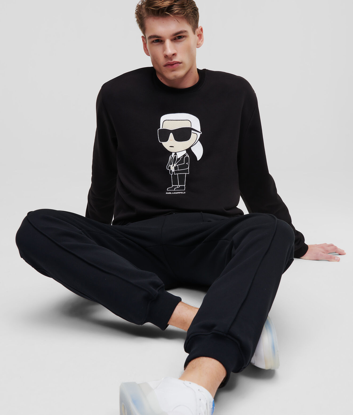 Black Karl Lagerfeld Ikonik 2.0 Men's Sweatshirts | USA12DQYM