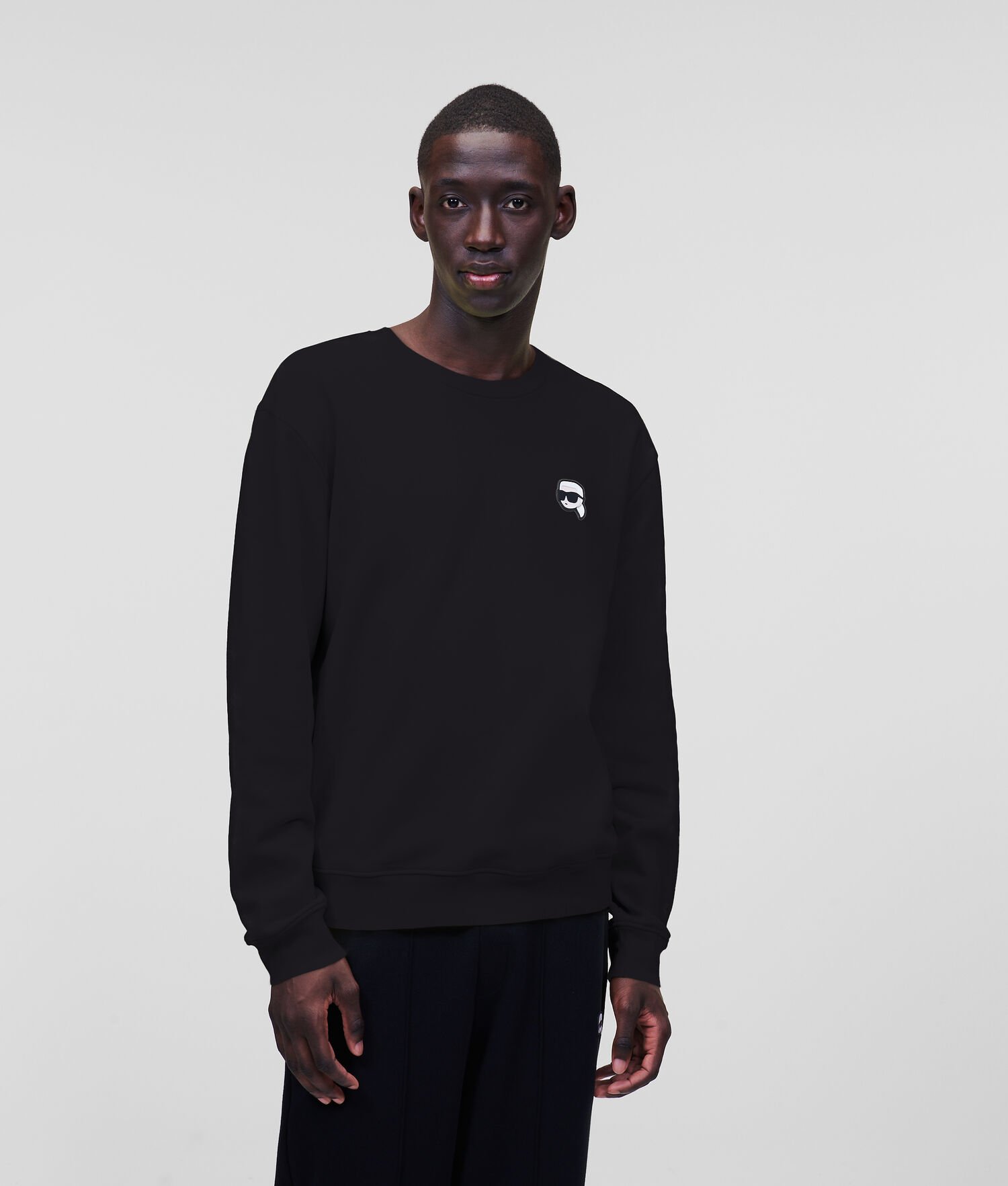 Black Karl Lagerfeld Ikonik 2.0 Patch Men's Sweatshirts | USA90RVGD