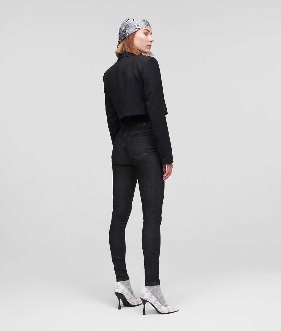 Black Karl Lagerfeld Ikonik Black Skinny Women's Jeans | USA90JHAC