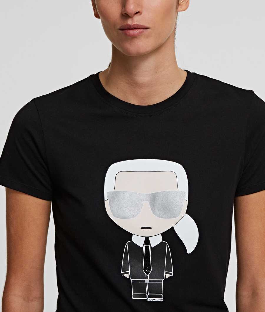 Black Karl Lagerfeld Ikonik Karl Women's T-Shirts | USA95DZGP