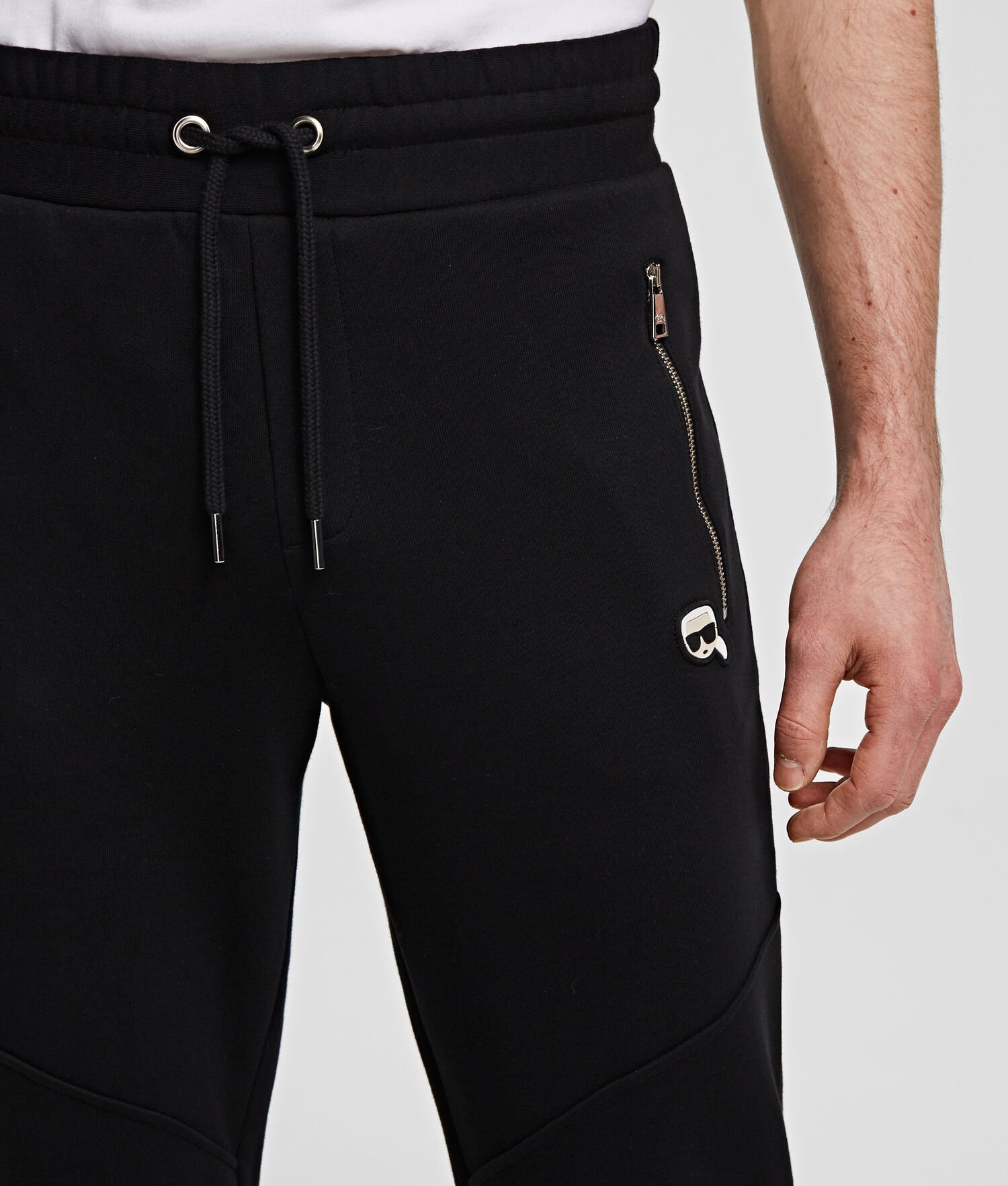 Black Karl Lagerfeld Ikonik Lounge Biker Men's Sweatpants | USA59UBVI