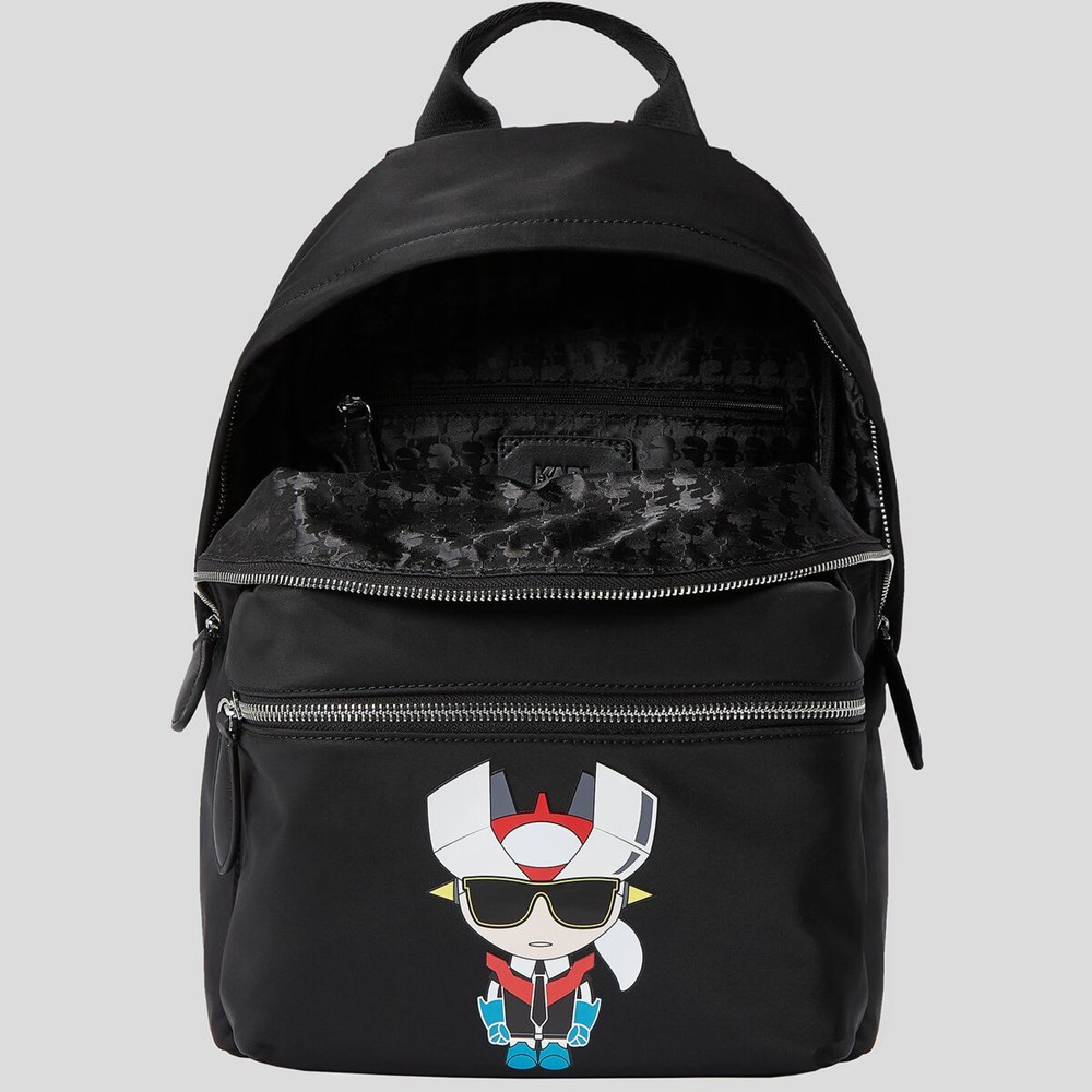 Black Karl Lagerfeld K/Heroes Nylon Women's Backpacks | USA23TEUH