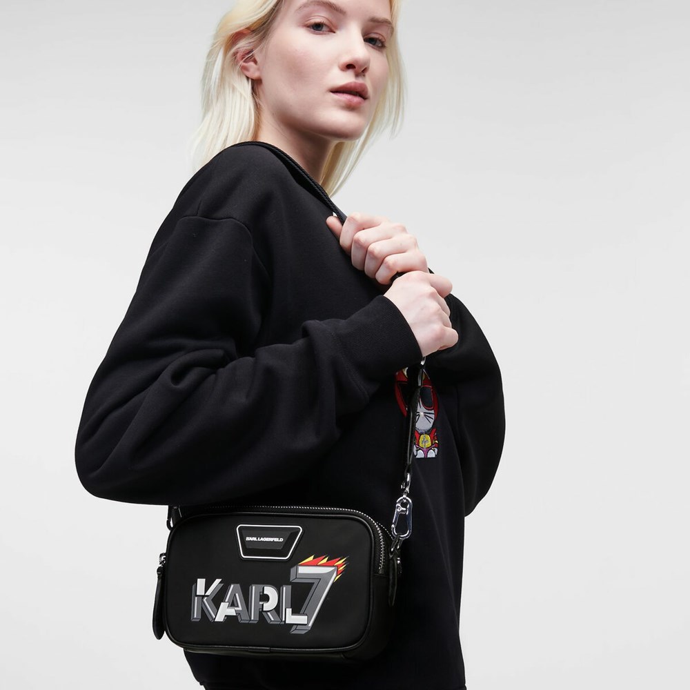 Black Karl Lagerfeld K/Heroes Nylon Women's Camera Bag | USA87ALOP