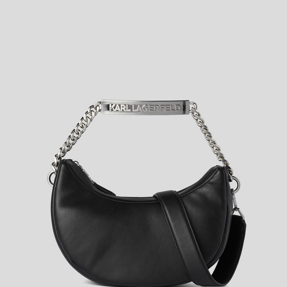 Black Karl Lagerfeld K/Id Half-moon Women's Shoulder Bags | USA89OBYU