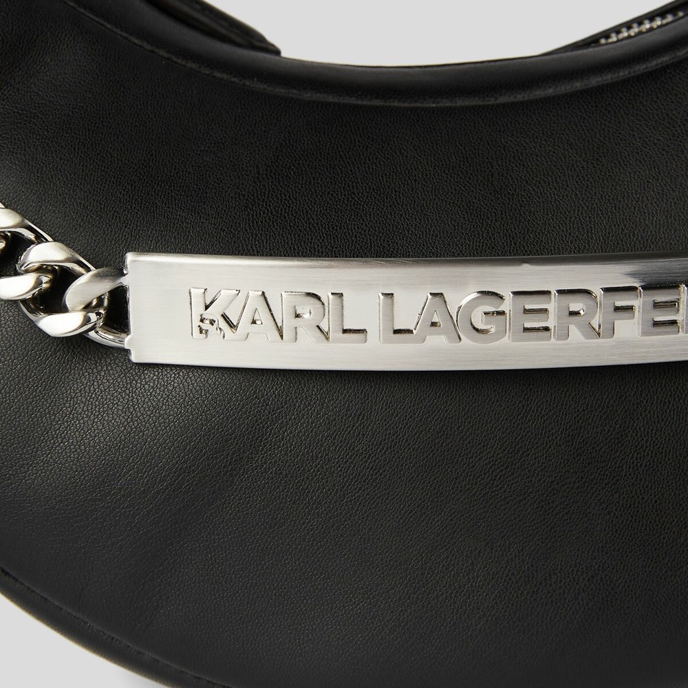 Black Karl Lagerfeld K/Id Half-moon Women's Shoulder Bags | USA89OBYU